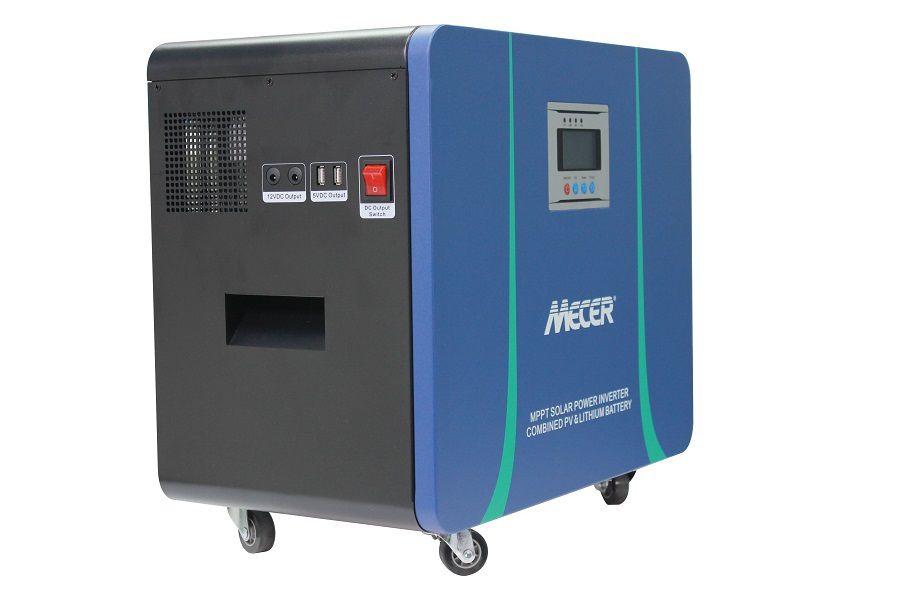 Mecer 2kVA 2000VA/2000W Lithium Battery Inverter Trolley with 100Ah Lithium-ion Battery - 820W MPPT Controller (SOL-I-BB-M2L)