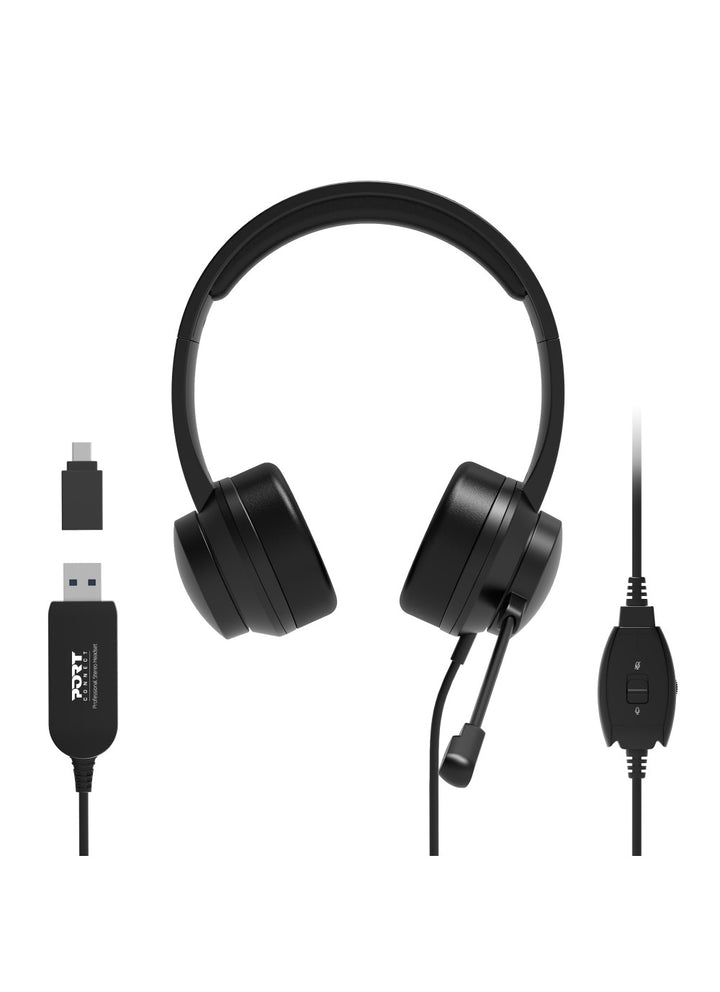 PORT COMFORT OFFICE USB STEREO HEADSET / MICROPHONE