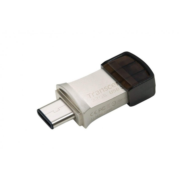TRANSCEND 32GB JETFLASH 890 USB-C & USB 3.1 OTG FLASH DRIVE - SILVER