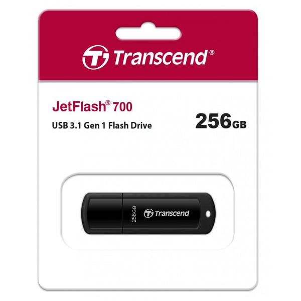 Transcend JetFlash 700 256GB Gen 1 Type-A USB Flash Drive - Black (TS256GJF700)