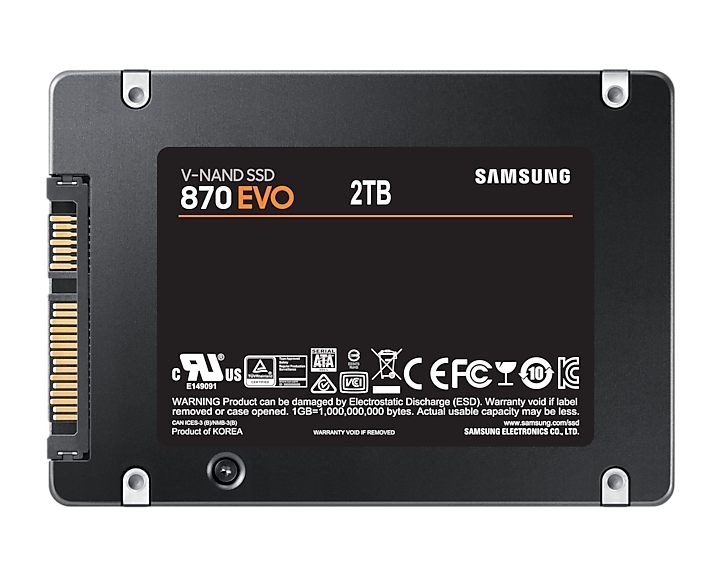 Samsung 870 EVO 2TB 2.5" SATA 3.0 6 Gb/s Solid State Drive (MZ-77E2T0BW)